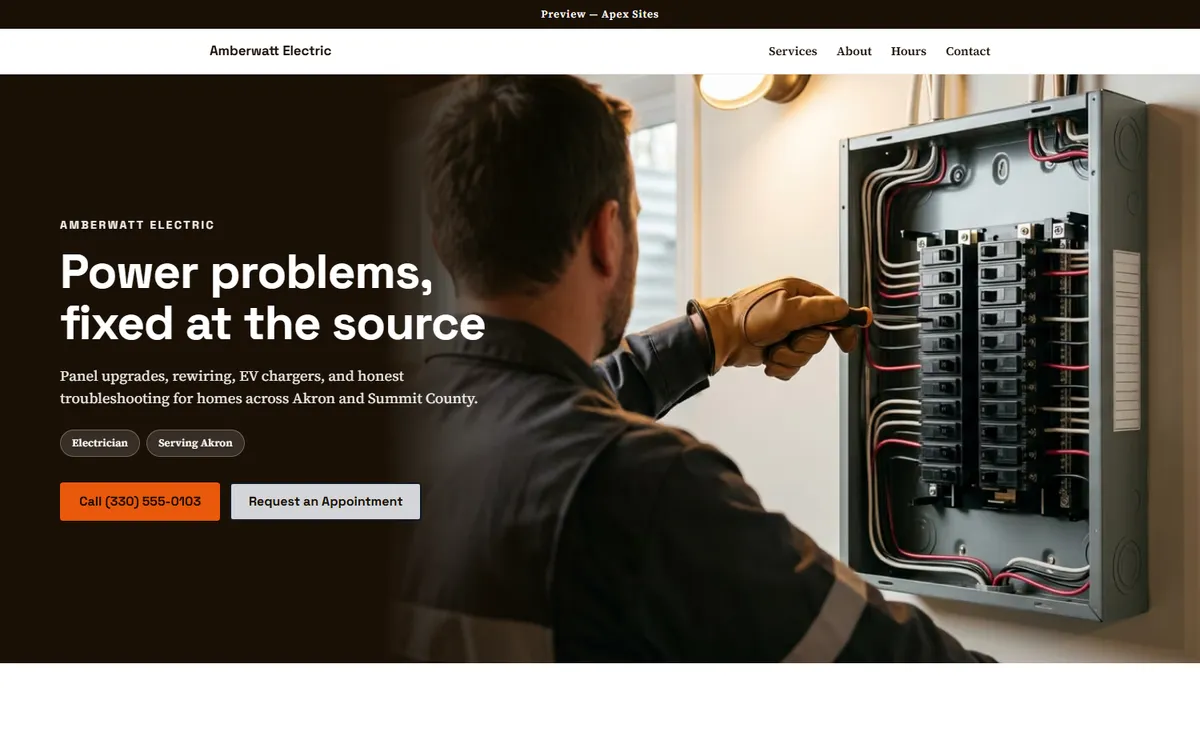 Amberwatt Electric sample website — Electrical design